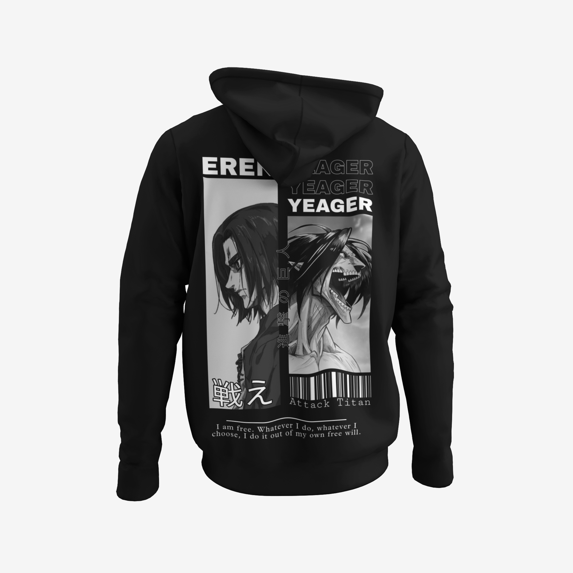 Eren Yeager Attack On Titan Anime Streetwear Hoodie