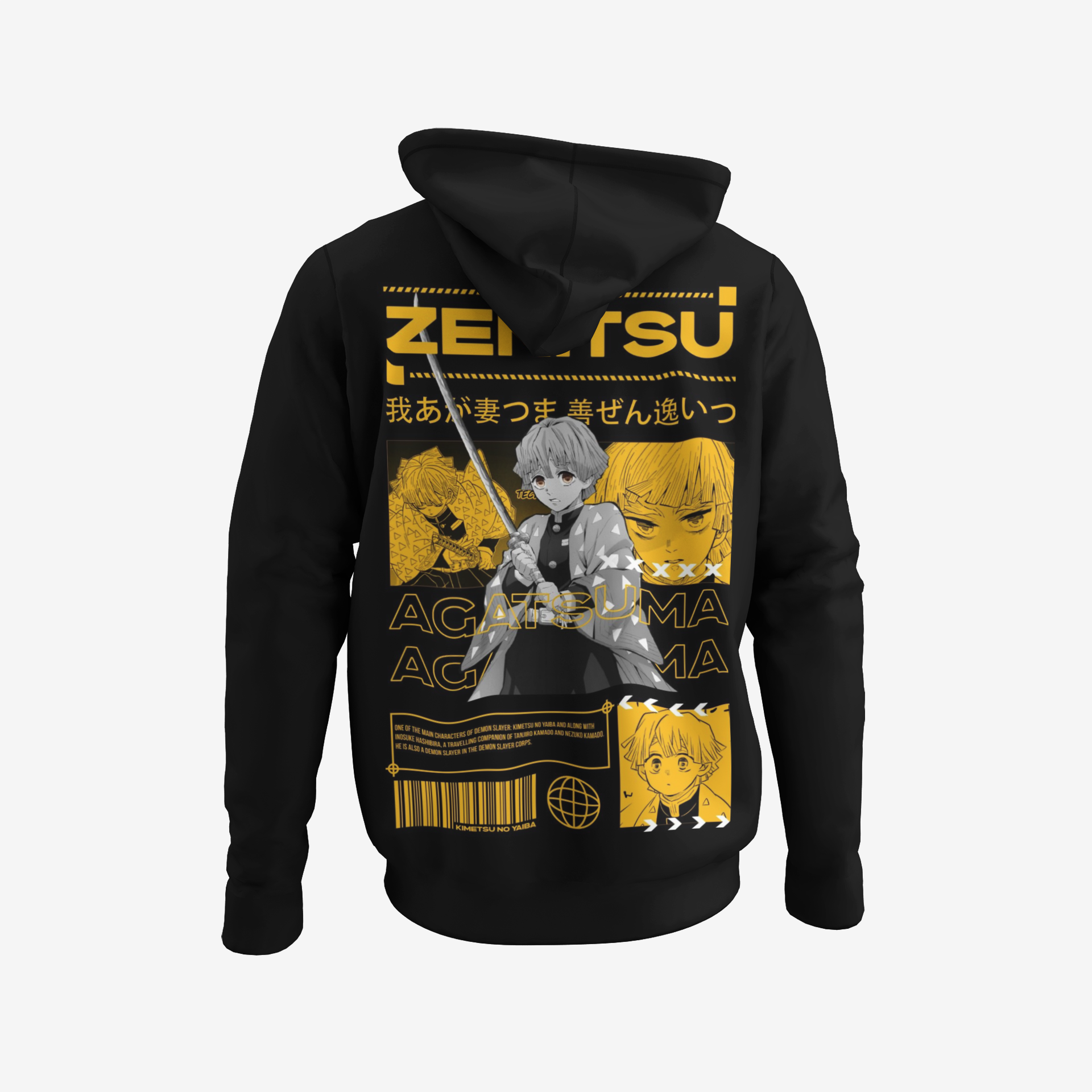 Zenitsu Agatsuma Retro Manga Demon Slayer Streetwear Hoodie