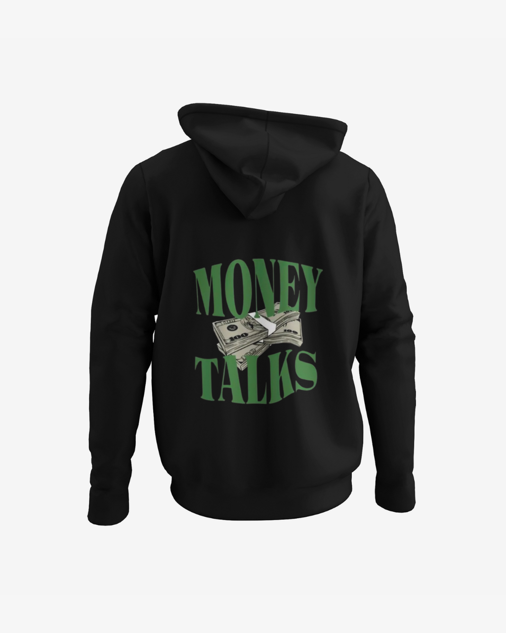 Luxury Motivation Hoodie RICH RISK Front & MONEY TALKS Back Pullover