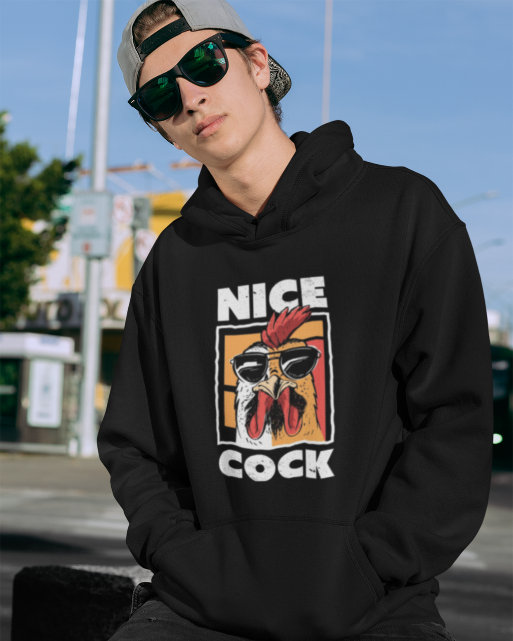 "Nice Cock" Rooster Graphic Pullover – Funny Streetwear
