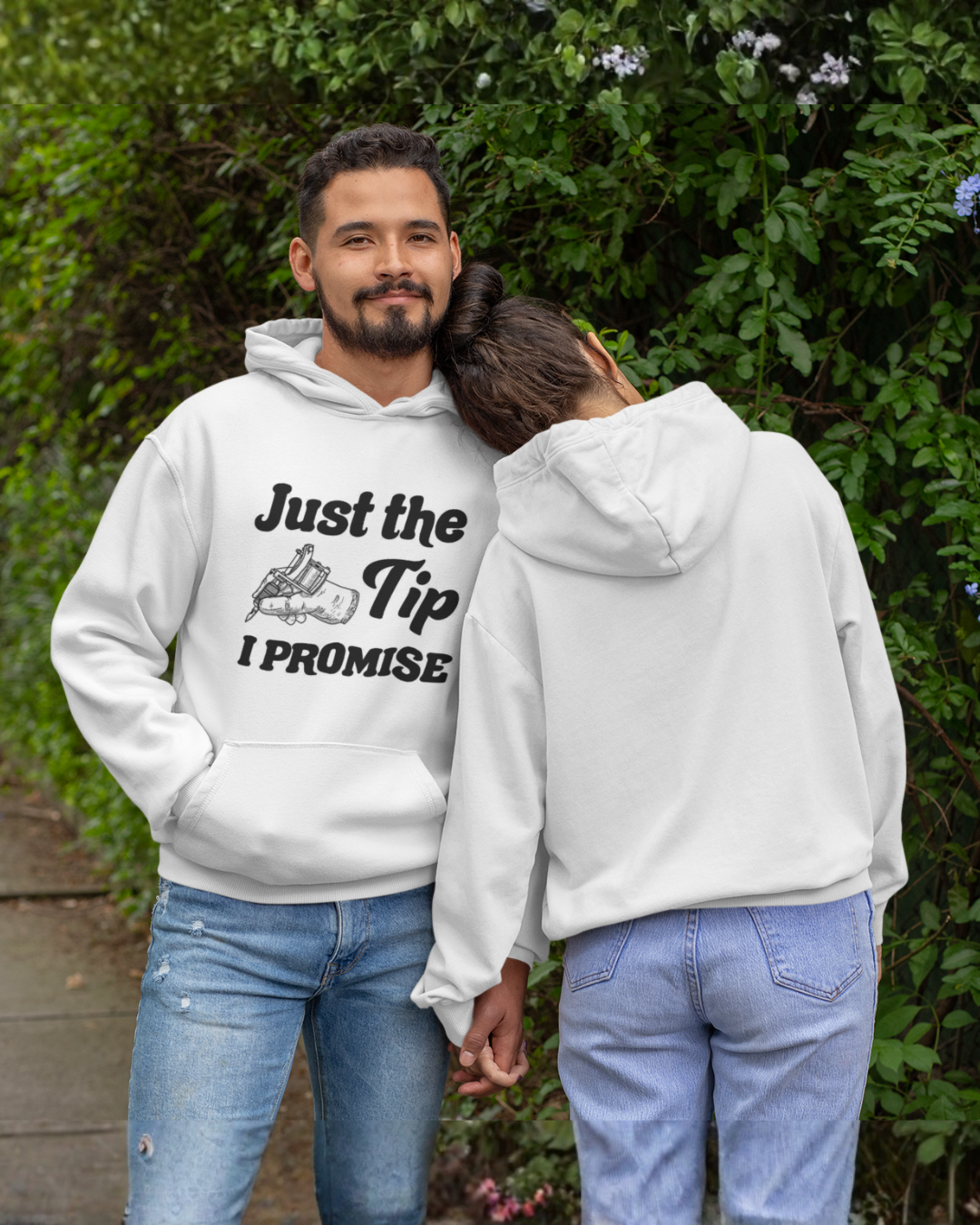 Tattoo Humor Hoodie "Just the Tip I Promise" Tattoo Machine Pullover – Artist Streetwear